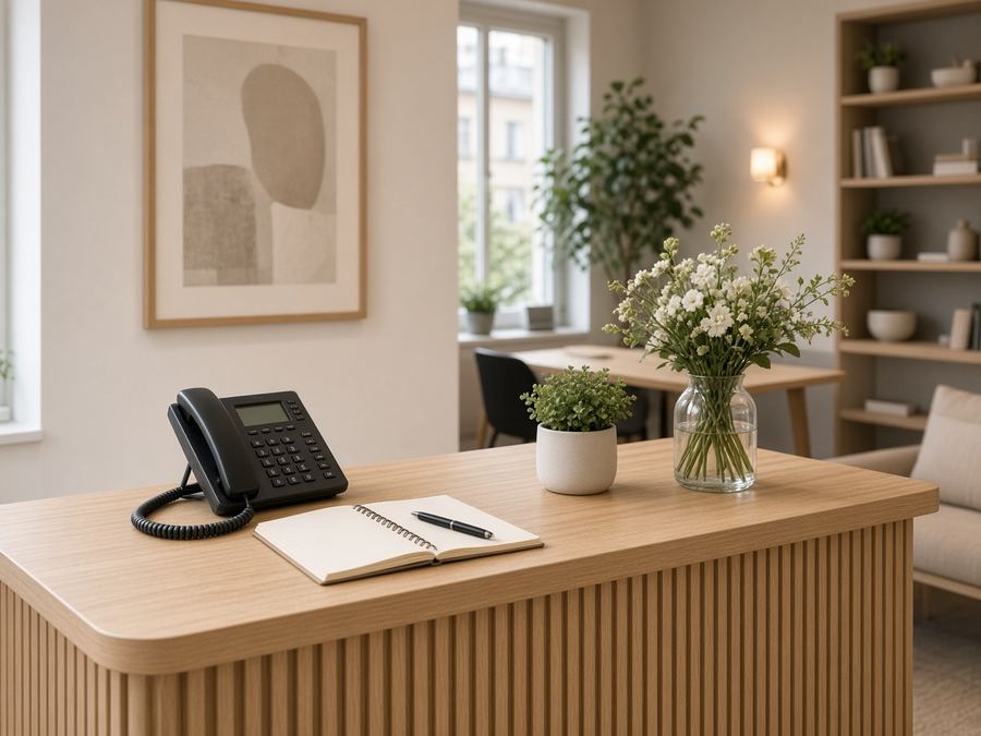 Contact desk at Northcare Atelier in Kraków